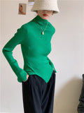 fall 2024 fashion trends Oblique Collar off-the-Shoulder Irregular Thread Slim Slimming Sexy Temperament Bottoming Shirt Sweater for Women