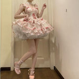 Patcute lolíta fashion dress to impress Lolita Dress Lolita Sweet Ballet Spring/Summer Super Sweet Dress Super Fairy Suspender Dress Princess Lo