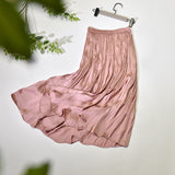 guys in skirts Skirt Elastic High Waist Glossy Silky Skirt Slimming Drape A- line Skirt 2024 Spring and Summer