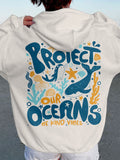 fall outfit ideas for school Protect Our Oceans Respect The Local Printed Hooded Women