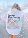 fall outfit ideas for school Protect Our Oceans Respect The Local Printed Hooded Women