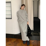 Patcute aelfric eden hoodie Thickened Sweater + Drawstring Elastic Skirt 2024 Winter Casual Two-Piece Suit Female A9518