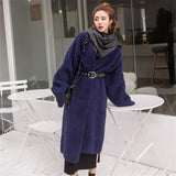 2024 fall fashion trends Korean Style Autumn and Winter New Style Faux Mink Velvet Sweater Women's Cardigan Outer Wear over the Knee Long Loose Overcoat Women's Coat