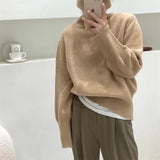 2000s fashion 2024 Winter New Korean Style Lazy Style Elegant Knitwear Fashionable Western Style Turtleneck Women's Pullover Sweater