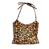 Patcute 2000s fashion Leopard Print Camisole Sexy Beautiful Urban Beauty Comfortable Commuter Y2g Navel Top Street Style Retro Casual Women