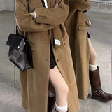 dti outfits Long Woolen Coat New Autumn and Winter Korean Style Small Sense Hepburn Style Woolen Coat