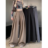 work outfits women Fall 2024 This Year Popular Popular Loose High Waist Wide Leg Suit Pants Women's Casual Mopping Long Pants