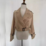 2024 fall fashion trends Spring and Autumn New Women's Style with Belt Long Sleeve Short Casual Trench Coat