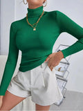 2000s fashion Women's Autumn and Winter Turtleneck Sweater Pullover Knitted Top Bottoming Shirt