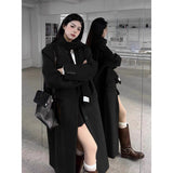 dti outfits Long Woolen Coat New Autumn and Winter Korean Style Small Sense Hepburn Style Woolen Coat