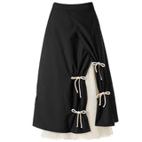 Patcute guys in skirts Early Autumn High Waist Irregular Bow Mesh Elegant Women's Mid-Length Skirt