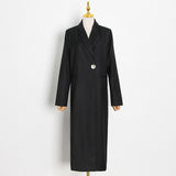 fall fashion British Style Trench Coat 2024 Spring New Retro High-Grade Long Straight Slimming Black Coat for Women