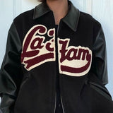 Patcute 90s streetwear 2024 Spring and Autumn New Retro Lapel Letter Printed Coat Jacket Baseball Uniform Personalized Street