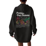 fall outfit ideas for school Protect Our Oceans Respect The Local Printed Hooded Women