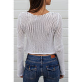 discover style ideas Hot Girl High-Grade Knitted Top Women's Sexy Lace-up Hollow-out Perspective Sweater Cardigan Women's