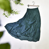 guys in skirts Skirt Elastic High Waist Glossy Silky Skirt Slimming Drape A- line Skirt 2024 Spring and Summer