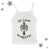 2000s fashion Sexy Style Small Sling Spicy Girl Letter Print Contrast Color Slim Slimming Cross Bottoming Vest