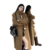 dti outfits Long Woolen Coat New Autumn and Winter Korean Style Small Sense Hepburn Style Woolen Coat