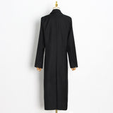 fall fashion British Style Trench Coat 2024 Spring New Retro High-Grade Long Straight Slimming Black Coat for Women