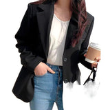 fall outfits women Suit Jacket for Women 2024 Spring and Autumn New Korean Style Loose Slimming Student Mid-Length Jacket Casual Small Suit for Women