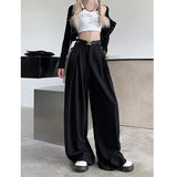 work outfits women Fall 2024 This Year Popular Popular Loose High Waist Wide Leg Suit Pants Women's Casual Mopping Long Pants