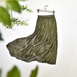 guys in skirts Skirt Elastic High Waist Glossy Silky Skirt Slimming Drape A- line Skirt 2024 Spring and Summer