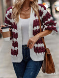 sambas outfits New Autumn and Winter Women's Clothing Contrast Color Knitted Women's Cardigan Sweater 