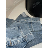 fall 2024 fashion trends Workwear Pocket Small Pointed Collar Denim Shirt Jacket