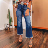 2024 fall fashion trends Shiying Autumn New Retro Versatile Cropped Casual Pants Women's Fashionable Design Frayed Edge Skinny Jeans