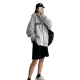 90s streetwear Extra Large Size Spring and Autumn New Women's Clothing Fashionable Versatile Fat Loose Sweater Jacket Thin Hooded