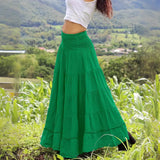 guys in skirts Skirt Women's Spring, Summer and Autumn Large Swing Skirt Ethnic Style Plain Long Skirt Artistic Temperament Commuter Super Fairy Skirt