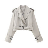 2024 fall fashion trends Spring and Autumn New Women's Style with Belt Long Sleeve Short Casual Trench Coat