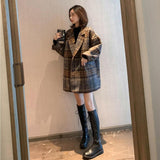  Plaid Mid-Length Thickened Women's Autumn and Winter New Chanel Style High-Grade Loose Woolen Coat Suit Jacket for Women