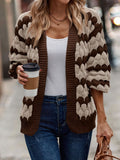 sambas outfits New Autumn and Winter Women's Clothing Contrast Color Knitted Women's Cardigan Sweater 