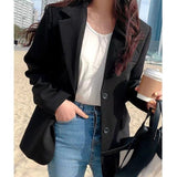 fall outfits women Suit Jacket for Women 2024 Spring and Autumn New Korean Style Loose Slimming Student Mid-Length Jacket Casual Small Suit for Women