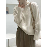 2000s fashion 2024 Winter New Korean Style Lazy Style Elegant Knitwear Fashionable Western Style Turtleneck Women's Pullover Sweater