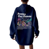 fall outfit ideas for school Protect Our Oceans Respect The Local Printed Hooded Women