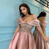 dress 2024 New Women's Spring Simple Elegant Long Slimming Sequined off-Shoulder Banquet Evening Dress Dress