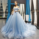 prom dress  Colorful Yarn 2024 Summer New Bridal Solo Pettiskirt off-Shoulder Trailing Wedding Dinner Princess Dress