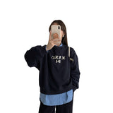 frat outfits Letter Printed Sweater for Women Autumn and Winter New Korean Style Loose Casual Ins Super Popular round Neck Top