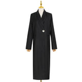 fall fashion British Style Trench Coat 2024 Spring New Retro High-Grade Long Straight Slimming Black Coat for Women