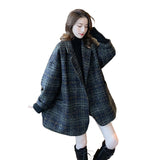  Plaid Mid-Length Thickened Women's Autumn and Winter New Chanel Style High-Grade Loose Woolen Coat Suit Jacket for Women