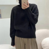 2000s fashion 2024 Winter New Korean Style Lazy Style Elegant Knitwear Fashionable Western Style Turtleneck Women's Pullover Sweater