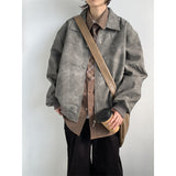 concert outfit ideas Japanese Retro PU Leather Jacket Men's Spring Oversize Pu Handsome Loose Lapel Leather Jacket