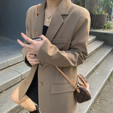 fall outfits women Suit Jacket for Women 2024 Spring and Autumn New Korean Style Loose Slimming Student Mid-Length Jacket Casual Small Suit for Women