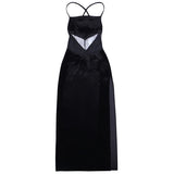 villian dress to impress outfit Cc170 Summer New Skirt Women's Sexy Lace Suede Stitching Slit Backless Dress