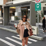 fall 2024 fashion trends 2024 Autumn New Fashion Women's Lapel Oblique Breasted Warm Wool Blend Loose Short Coat