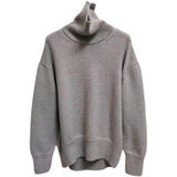 skater boy outfits 2024 New Autumn and Winter Korean Style Solid Color Turtleneck Pullover Loose Lazy Style Outerwear Women's Retro Top