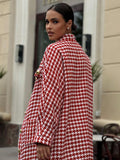 2024 fall fashion trends New Fashion Plaid Texture Pocket Button Temperament Long Sleeve Cardigan Suit Skirt