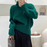 2000s fashion 2024 Winter New Korean Style Lazy Style Elegant Knitwear Fashionable Western Style Turtleneck Women's Pullover Sweater